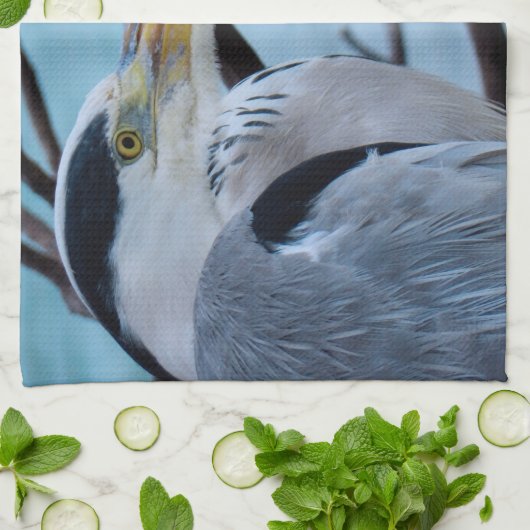 Gray Heron Theedoek (Gevouwen)
