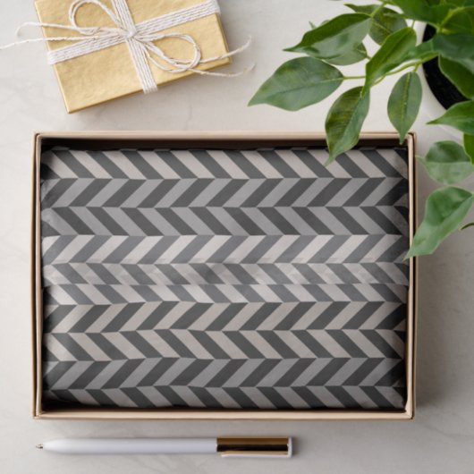 Gray Herringbone Alternative Stripes Pattern Tissuepapier (Geschenk)