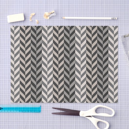 Gray Herringbone Alternative Stripes Pattern Tissuepapier (Craft)