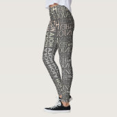 Gray Hi Hola Bonjour Ciao Hallo Leggings (Links)