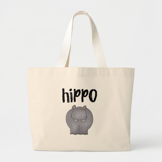 Gray Hippo Grote Tote Bag (Voorkant)