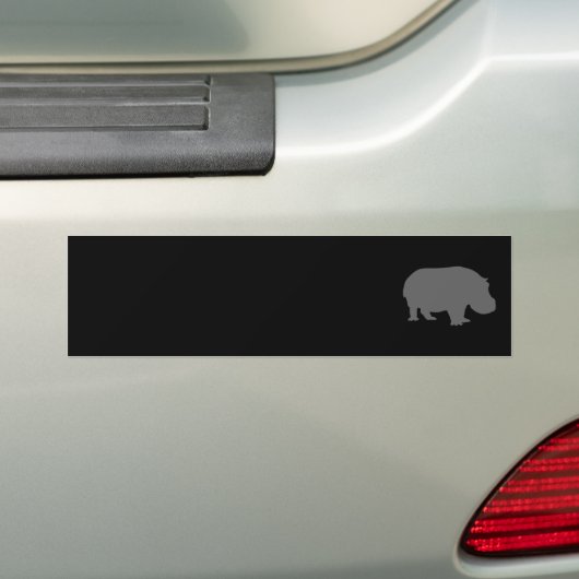 Gray Hippo Silhouette Bumpersticker (Op auto)