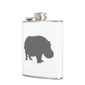 Gray Hippo Silhouette Heupfles (Links)