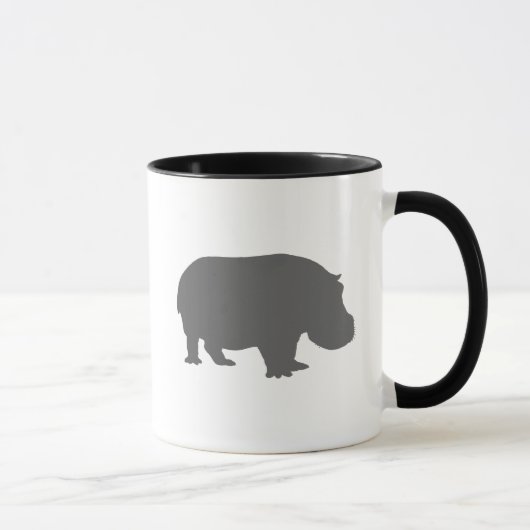 Gray Hippo Silhouette Mok (Rechts)
