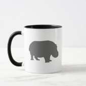 Gray Hippo Silhouette Mok (Links)