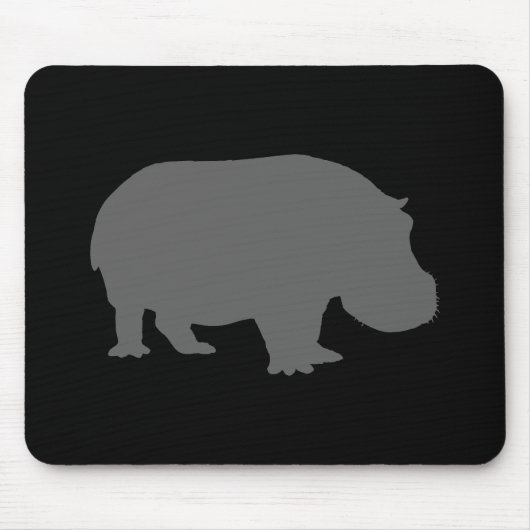 Gray Hippo Silhouette Muismat (Voorkant)