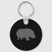 Gray Hippo Silhouette Sleutelhanger (Voorkant)