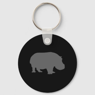 Gray Hippo Silhouette Sleutelhanger