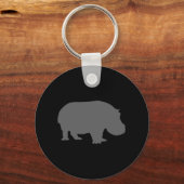 Gray Hippo Silhouette Sleutelhanger (Voorkant)