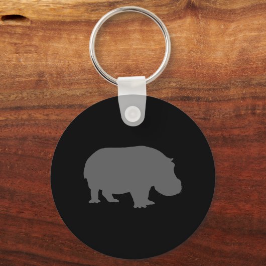 Gray Hippo Silhouette Sleutelhanger (Voorkant)