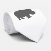 Gray Hippo Silhouette Stropdas (Opgerold)
