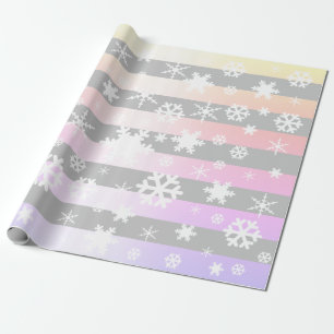 Gray Holographic kerstsnowflake Patroon Cadeaupapier