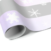 Gray Holographic kerstsnowflake Patroon Cadeaupapier (Rol Hoek)