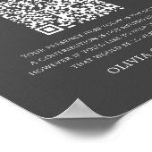 Gray Honeymoon Fund QR Code Wedding Sign Poster (Hoek)