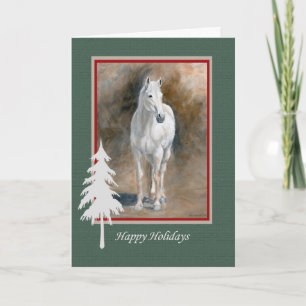 Gray Horse Holiday Card OTTB Feestdagen Kaart