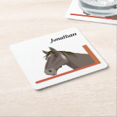 Gray Horse Portrait Kartonnen Onderzetters (Schuin)