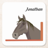 Gray Horse Portrait Kartonnen Onderzetters (Voorkant)