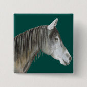 Gray Horse Vierkante Button 5,1 Cm (Voorkant)