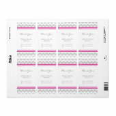 Gray Hot Pink Chevron Wedding Labels (Full Sheet)