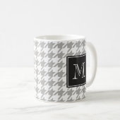 Gray Houndstooth Monogram Koffiemok (Voorkant rechts)