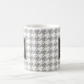 Gray Houndstooth Monogram Koffiemok (Center)