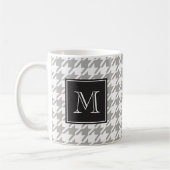 Gray Houndstooth Monogram Koffiemok (Links)