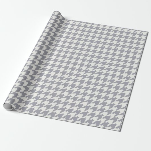 Gray Houndstooth Textile Pattern Cadeaupapier (Uitgerold)