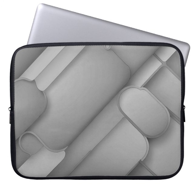 Gray Hues Modern Art Laptop Sleeve (Voorkant)