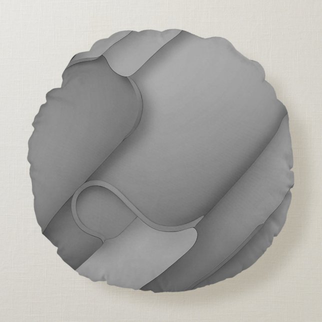 Gray Hues Modern Art Rond Kussen (Voorkant)