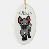 Gray Hyena Cub Keramisch Ornament (Rechts)