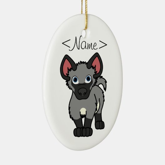 Gray Hyena Cub Keramisch Ornament (Rechts)