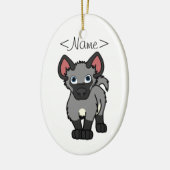 Gray Hyena Cub Keramisch Ornament (Links)