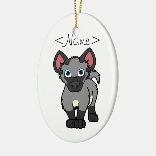 Gray Hyena Cub Keramisch Ornament (Links)