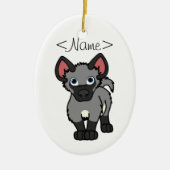Gray Hyena Cub Keramisch Ornament (Voorkant)