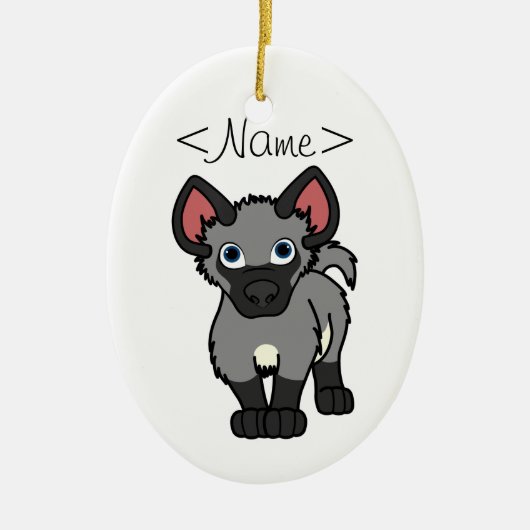 Gray Hyena Cub Keramisch Ornament (Voorkant)