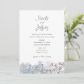 Gray Ice Winter Elegant Wedding Invitation Kaart (Staand voorkant)