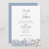 Gray Ice Winter Elegant Wedding Invitation Kaart (Voorkant / Achterkant)