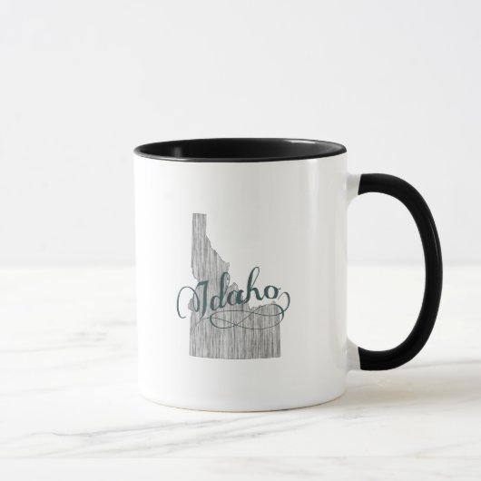 Gray Idaho Shaped Antiek Gray Typografie Mok (Rechts)