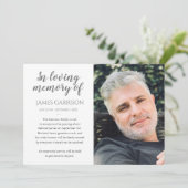 Gray in Loving Memory Foto Death Announance Kaart (Staand voorkant)
