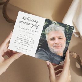 Gray in Loving Memory Foto Death Announance Kaart