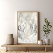 Gray Ivory Contemporary Abstract Art Poster