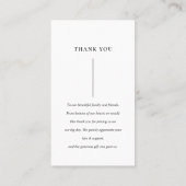 GRAY IVORY WHITE AQUA FLORAL WEDDING DANK U VISITEKAARTJE (Achterkant)