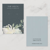 GRAY IVORY WHITE FLORAL BUNCH EARRING DISPLAY VISITEKAARTJE (Voorkant / Achterkant)