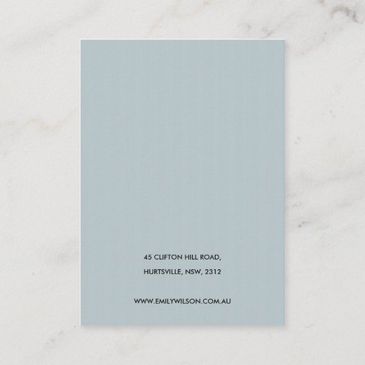 GRAY IVORY WHITE FLORAL BUNCH KETTING DISPLAY VISITEKAARTJE (Achterkant)