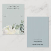 GRAY IVORY WHITE FLORAL BUNCH KETTING DISPLAY VISITEKAARTJE (Voorkant / Achterkant)