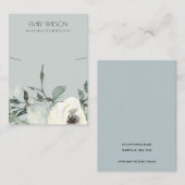 GRAY IVORY WHITE FLORAL BUNCH KETTING DISPLAY VISITEKAARTJE (Voorkant / Achterkant)