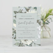 GRAY IVORY WHITE FLORAL BUNCH SWEET 16 BIRTHDAY KAART (Staand voorkant)