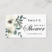 GRAY IVORY WHITE FLORAL VRIJGEZELLENFEEST PLACE CA VISITEKAARTJE (Achterkant)