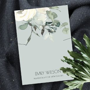 GRAY IVORY WITTE BUNCH KETTING VISITEKAARTJE
