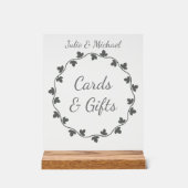 Gray Ivy Wreath Wedding Cards and Gifts Acryl Bord (Voorkant)